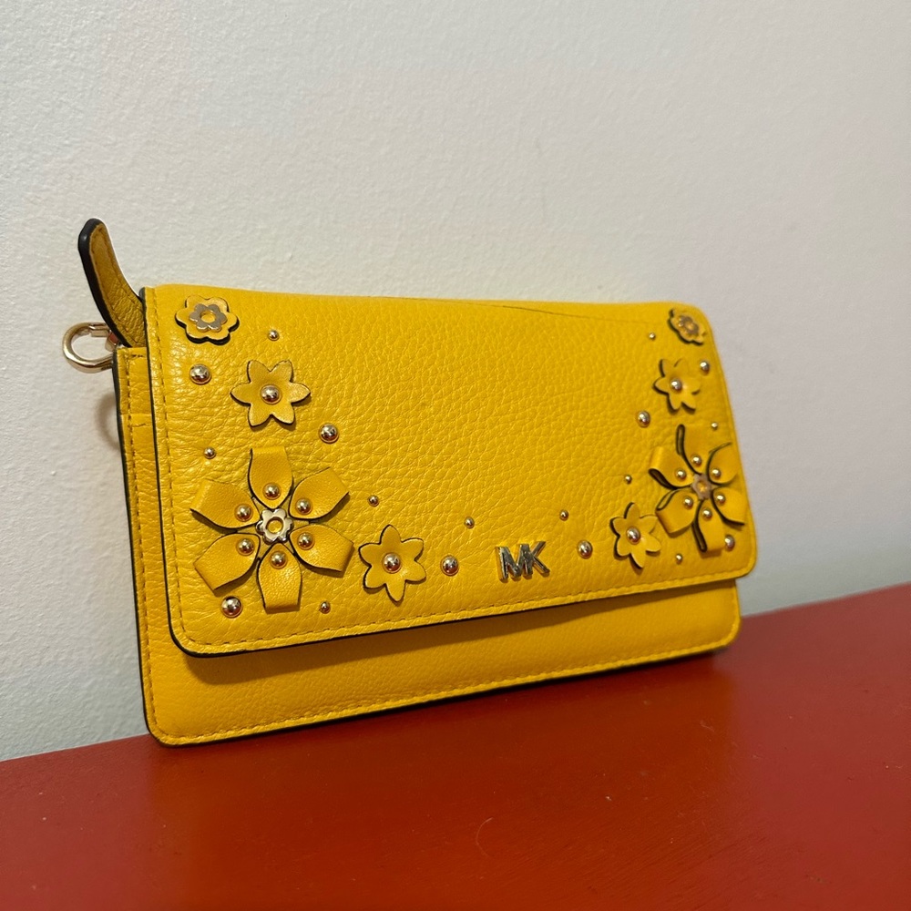 michael kors yellow flower shoulder bag